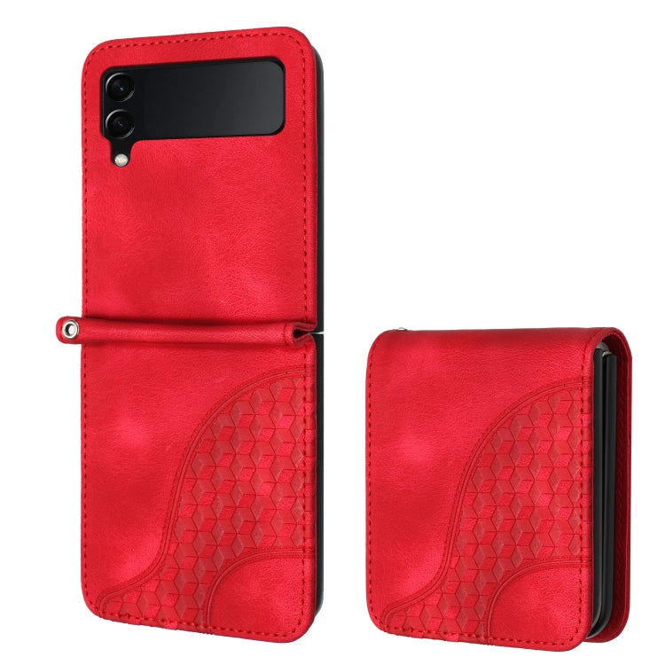 YX0060 Custodia in pelle per telefono con testa di elefante in rilievo con cordino, For Samsung Galaxy Z Flip4 5G, For Samsung Galaxy Z Flip3 5G, For Samsung Galaxy Z Fold3 5G