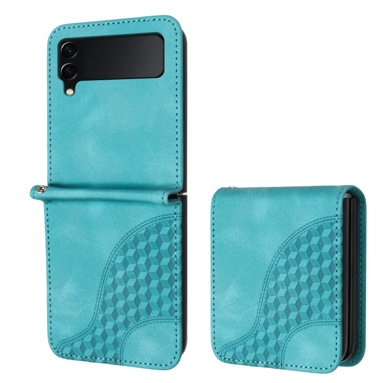 YX0060 Custodia in pelle per telefono con testa di elefante in rilievo con cordino, For Samsung Galaxy Z Flip4 5G, For Samsung Galaxy Z Flip3 5G, For Samsung Galaxy Z Fold3 5G