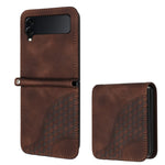 YX0060 Custodia in pelle per telefono con testa di elefante in rilievo con cordino, For Samsung Galaxy Z Flip4 5G, For Samsung Galaxy Z Flip3 5G, For Samsung Galaxy Z Fold3 5G