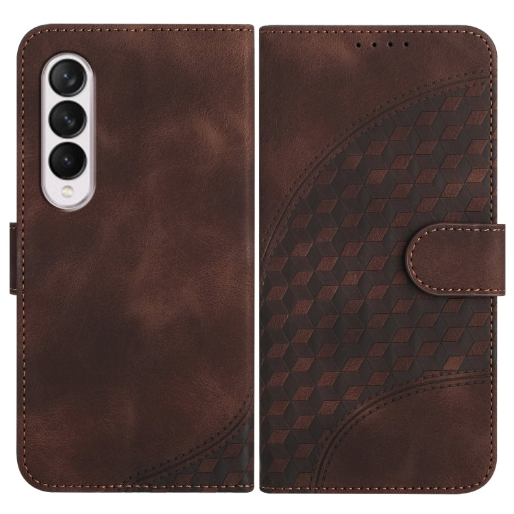 YX0060 Custodia in pelle per telefono con testa di elefante in rilievo con cordino, For Samsung Galaxy Z Flip4 5G, For Samsung Galaxy Z Flip3 5G, For Samsung Galaxy Z Fold3 5G