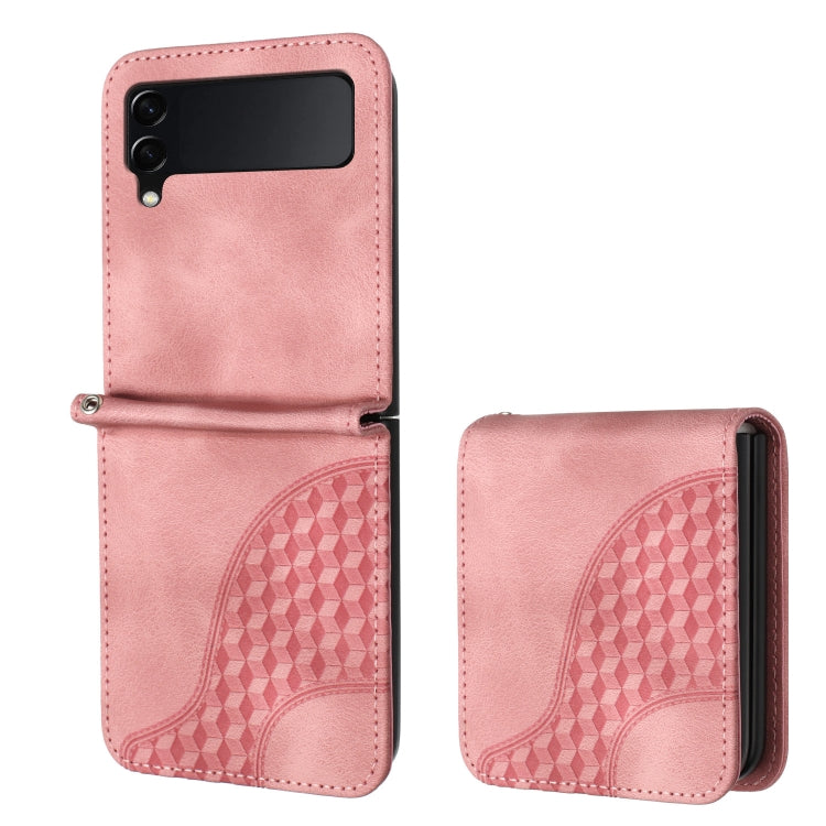 YX0060 Custodia in pelle per telefono con testa di elefante in rilievo con cordino, For Samsung Galaxy Z Flip4 5G, For Samsung Galaxy Z Flip3 5G, For Samsung Galaxy Z Fold3 5G