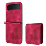 YX0060 Custodia in pelle per telefono con testa di elefante in rilievo con cordino, For Samsung Galaxy Z Flip4 5G, For Samsung Galaxy Z Flip3 5G, For Samsung Galaxy Z Fold3 5G