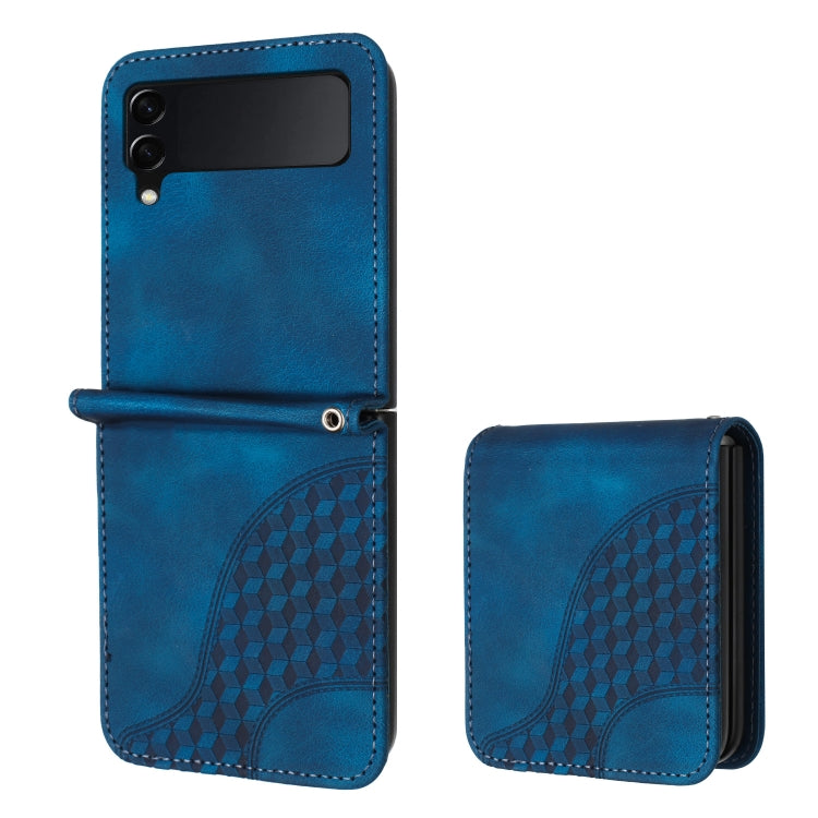 YX0060 Custodia in pelle per telefono con testa di elefante in rilievo con cordino, For Samsung Galaxy Z Flip4 5G, For Samsung Galaxy Z Flip3 5G, For Samsung Galaxy Z Fold3 5G
