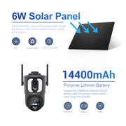 La telecamera WiFi solare binoculare ESCAM QF390 2x2MP supporta la registrazione vocale e di allarme bidirezionale, QF390