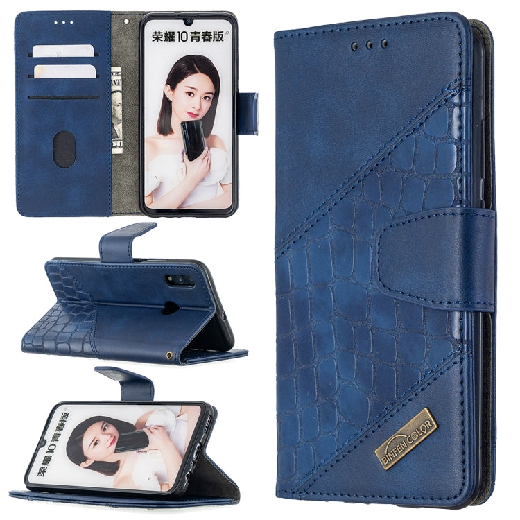 Custodia in pelle sintetica a vibrazione orizzontale con struttura in coccodrillo abbinata con supporto, slot per carte e portafoglio, For Huawei P Smart (2019), For Huawei Y5 (2018), For Huawei Y6p, For Huawei Y7 (2019)