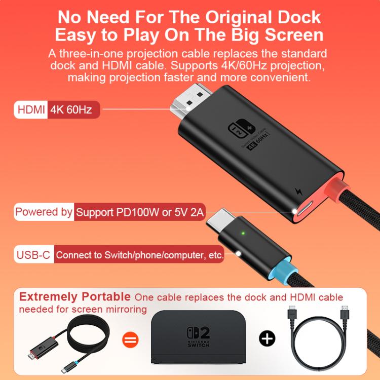 Cavo adattatore USB-C a HDMI 4K 60Hz 1,8 m