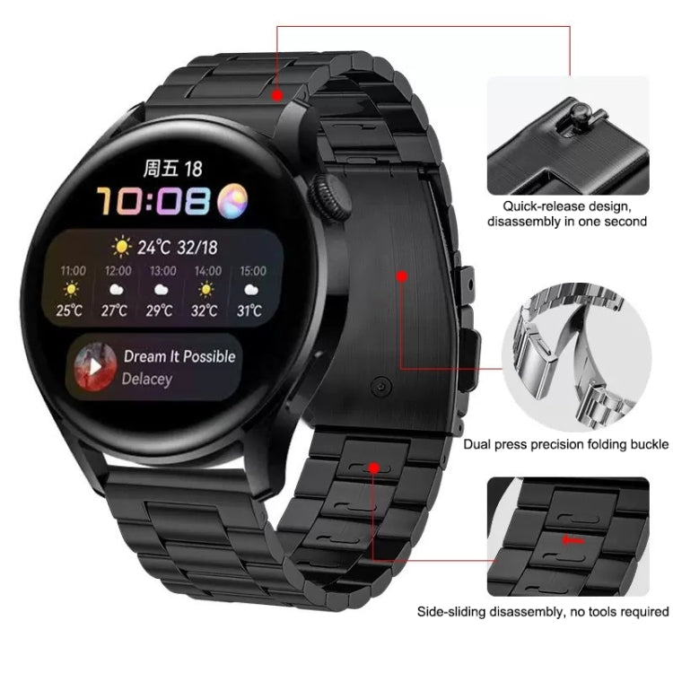 Cinturino per orologio in acciaio al titanio con fibbia piatta a tre ceppi, For Huawei Watch GT4 / GT3 / GT2 46mm