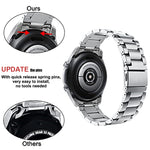Cinturino per orologio in acciaio inossidabile con fibbia piatta curva a tre ceppi, For Huawei Watch GT 4 46mm