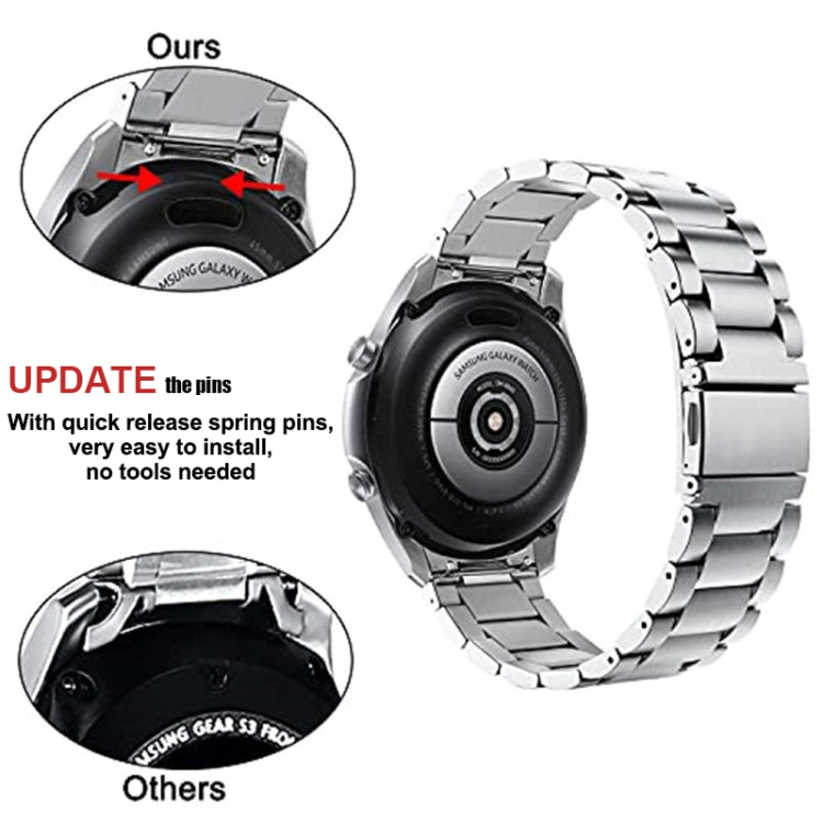 Cinturino per orologio in acciaio inossidabile con fibbia piatta curva a tre ceppi, For Huawei Watch GT 4 46mm