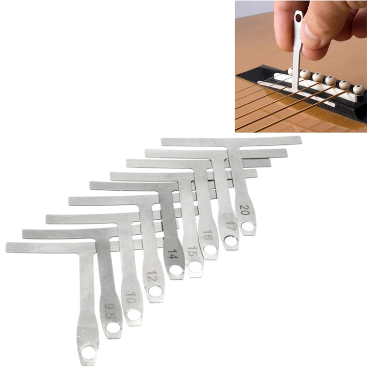 Righello a forma di T per chitarra 9 in 1, tastiera sul manico, radiante dei tasti, radiante delle corde, calibro di misurazione regolabile, 9 in 1 Guitar T Ruler