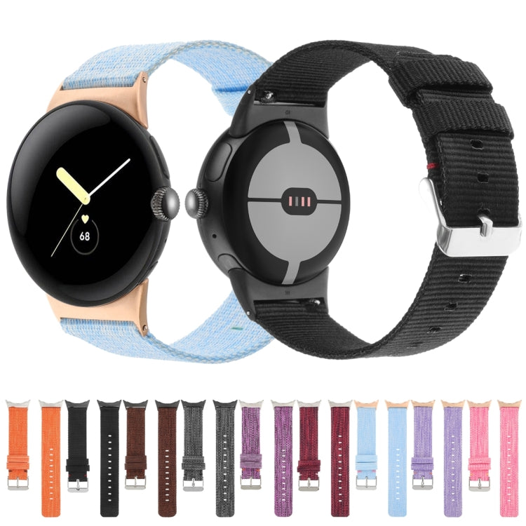 Cinturino per orologio in tela di nylon, For Google Pixel Watch 4 / 3 / 2 / 1 41mm