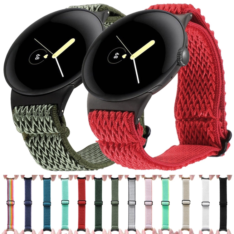 Cinturino per orologio in nylon intrecciato a onde, For Google Pixel Watch 4 / 3 / 2 / 1 41mm