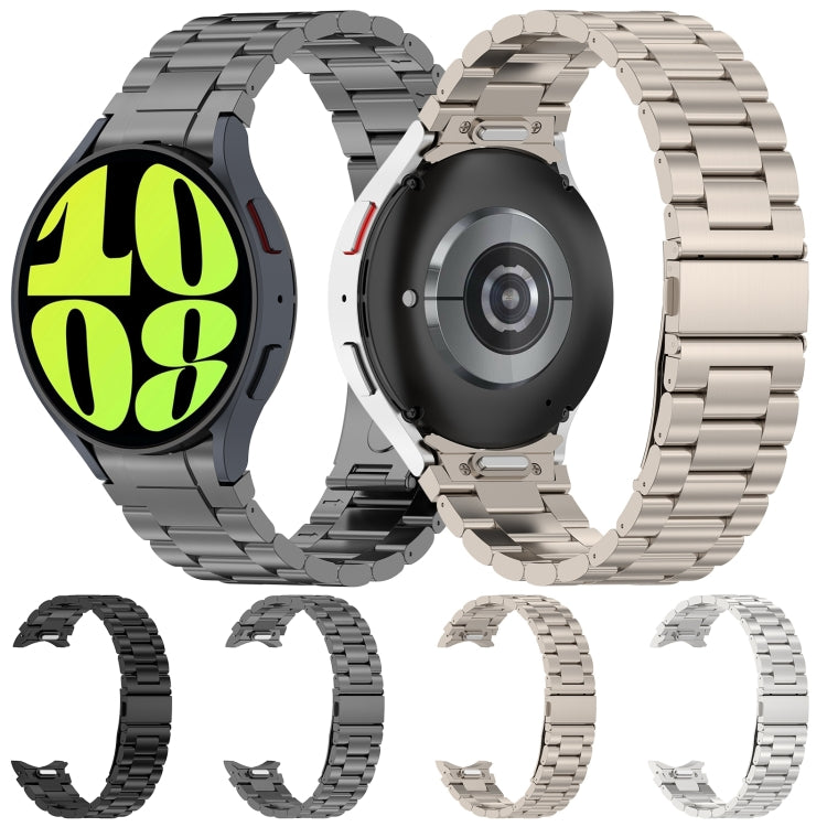 Cinturino per orologio in metallo a tre perline stile pulsante, For Samsung Galaxy Watch6/6 Classic/5/5 Pro