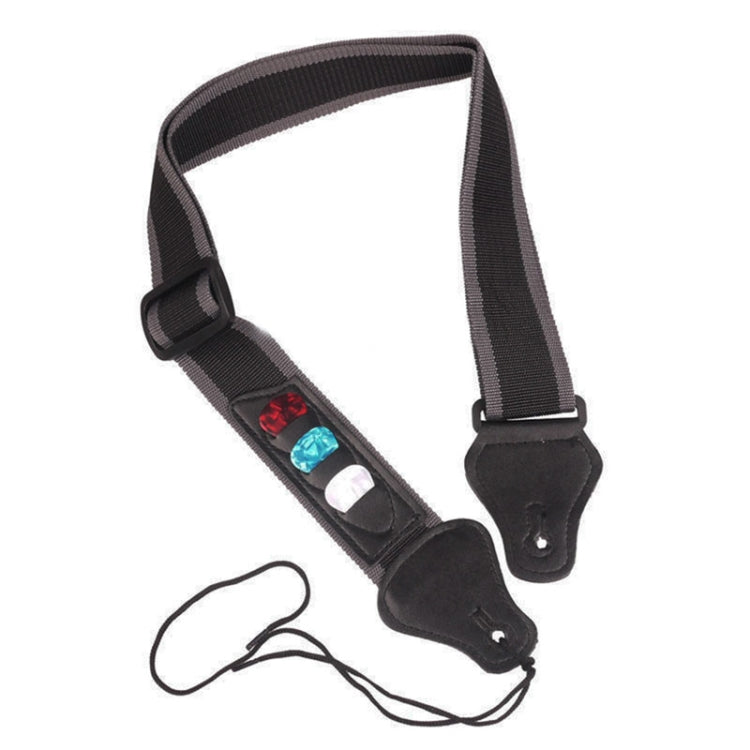 Tracolla per chitarra acustica ed elettrica con 3 plettri