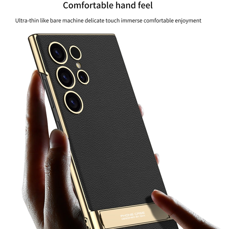 Custodia per telefono GKK Triumph in pelle liscia ultrasottile con supporto, For Samsung Galaxy S24 Ultra 5G