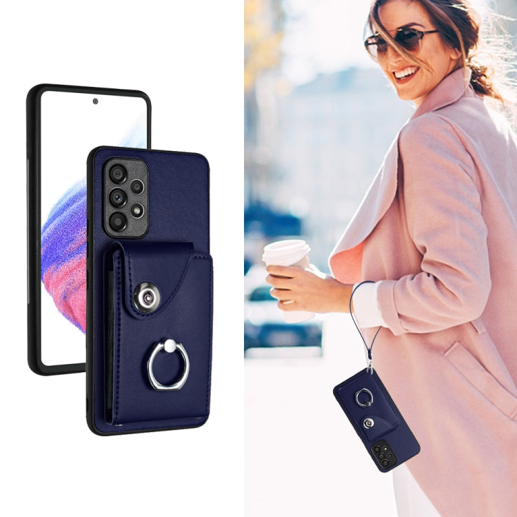 Custodia per telefono in PU con porta carte per organo e cordino, For Samsung Galaxy A52 4G/5G, For Samsung Galaxy A12