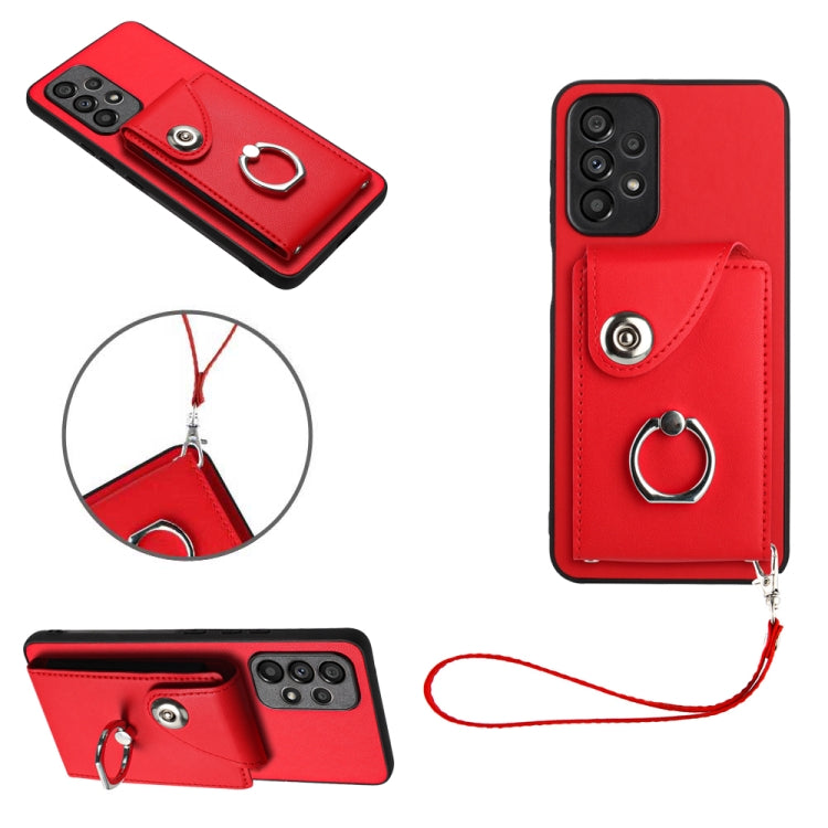 Custodia per telefono in PU con porta carte per organo e cordino, For Samsung Galaxy A52 4G/5G, For Samsung Galaxy A12