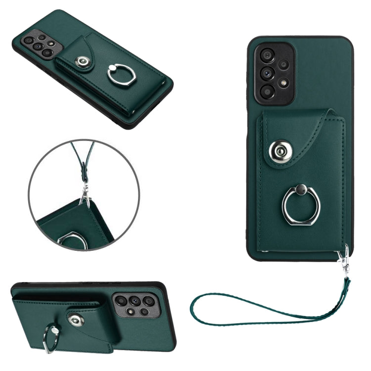 Custodia per telefono in PU con porta carte per organo e cordino, For Samsung Galaxy A52 4G/5G, For Samsung Galaxy A12