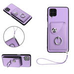 Custodia per telefono in PU con porta carte per organo e cordino, For Samsung Galaxy A52 4G/5G, For Samsung Galaxy A12