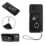 Custodia per telefono in PU con porta carte per organo e cordino, For Samsung Galaxy A52 4G/5G, For Samsung Galaxy A12