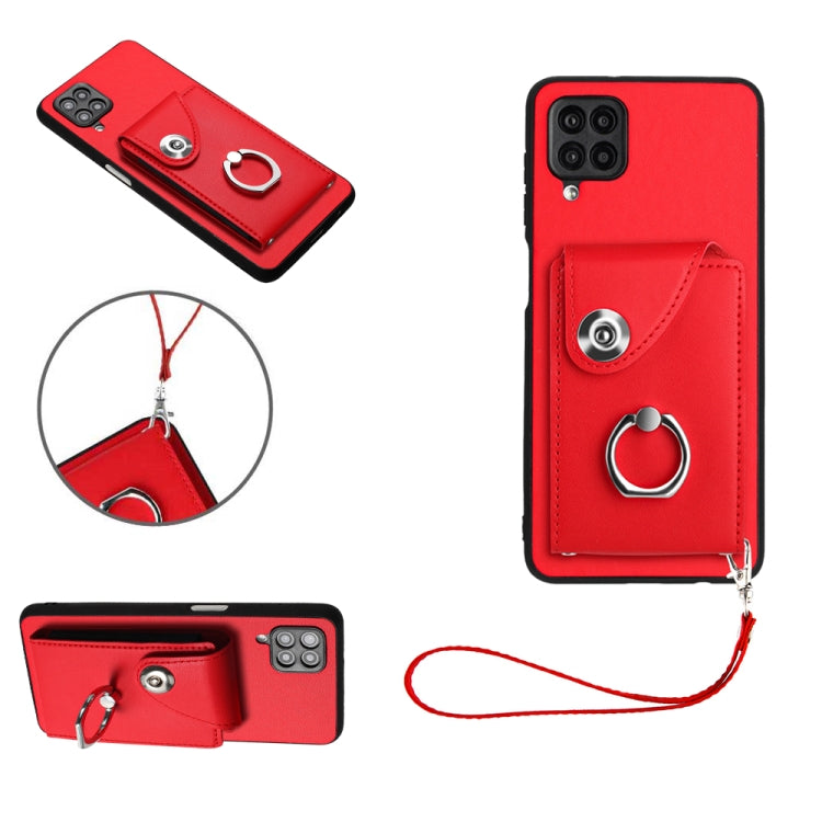 Custodia per telefono in PU con porta carte per organo e cordino, For Samsung Galaxy A52 4G/5G, For Samsung Galaxy A12