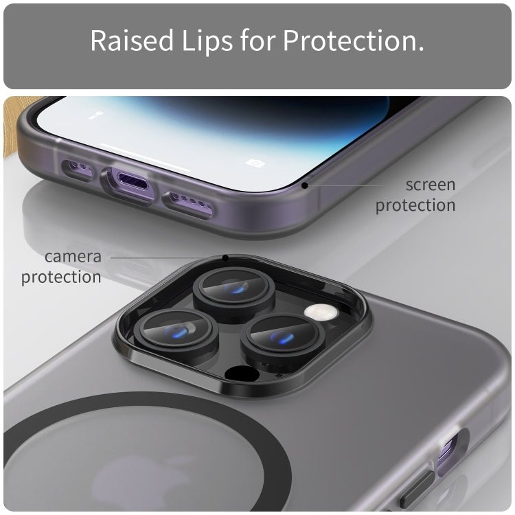 Custodia per telefono MagSafe in TPU satinato traslucido + PC a copertura totale, For iPhone 14, For iPhone 14 Pro
