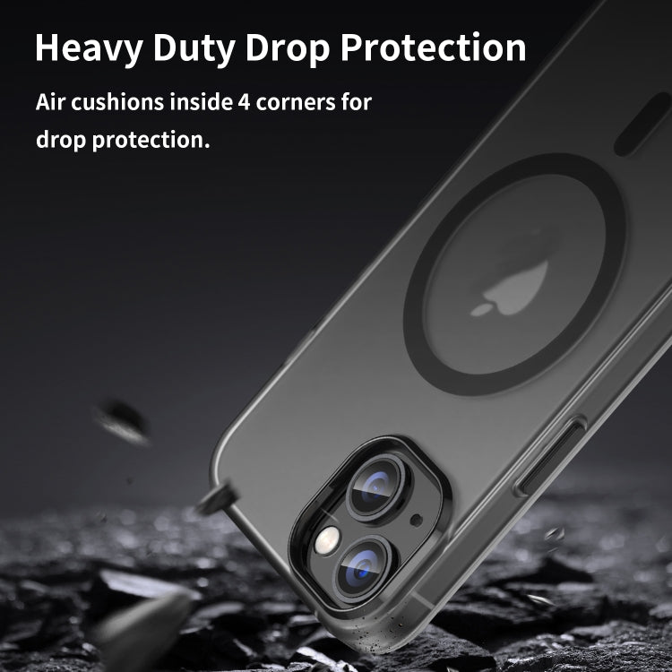 Custodia per telefono MagSafe in TPU satinato traslucido + PC a copertura totale, For iPhone 15, For iPhone 14 Plus