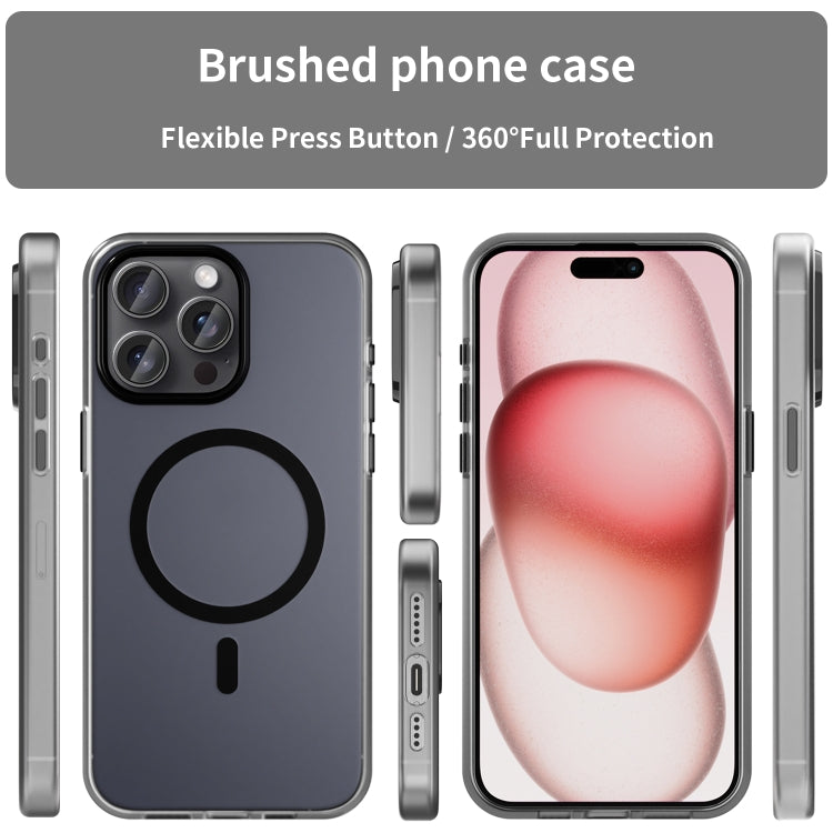 Custodia per telefono MagSafe in TPU satinato traslucido + PC a copertura totale, For iPhone 16, For iPhone 15 Pro Max