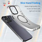 Custodia per telefono MagSafe in TPU satinato traslucido + PC a copertura totale, For iPhone 16, For iPhone 15 Pro Max