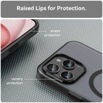 Custodia per telefono MagSafe in TPU satinato traslucido + PC a copertura totale, For iPhone 16, For iPhone 15 Pro Max
