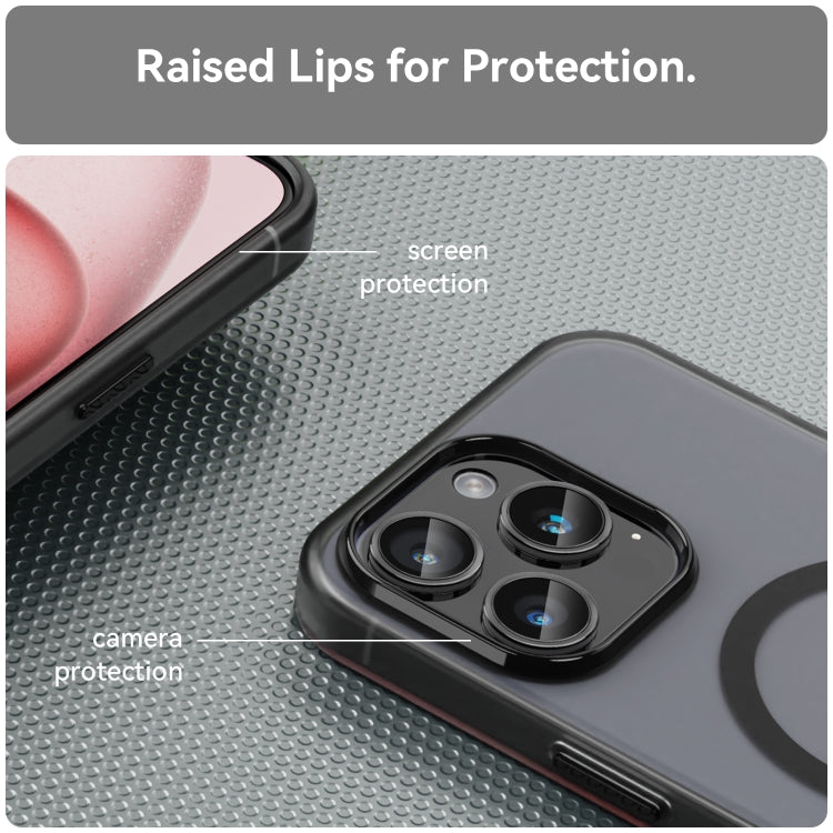 Custodia per telefono MagSafe in TPU satinato traslucido + PC a copertura totale, For iPhone 16, For iPhone 15 Pro Max