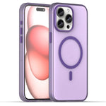 Custodia per telefono MagSafe in TPU satinato traslucido + PC a copertura totale, For iPhone 16, For iPhone 15 Pro Max