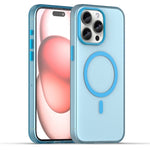 Custodia per telefono MagSafe in TPU satinato traslucido + PC a copertura totale, For iPhone 16, For iPhone 15 Pro Max
