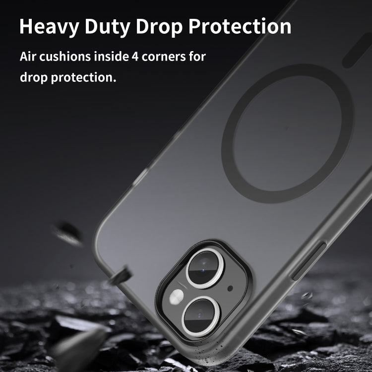 Custodia per telefono MagSafe in TPU satinato traslucido + PC a copertura totale, For iPhone 15 Pro, For iPhone 15 Plus