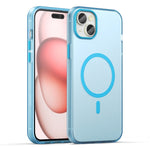 Custodia per telefono MagSafe in TPU satinato traslucido + PC a copertura totale, For iPhone 15 Pro, For iPhone 15 Plus