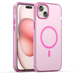Custodia per telefono MagSafe in TPU satinato traslucido + PC a copertura totale, For iPhone 15 Pro, For iPhone 15 Plus