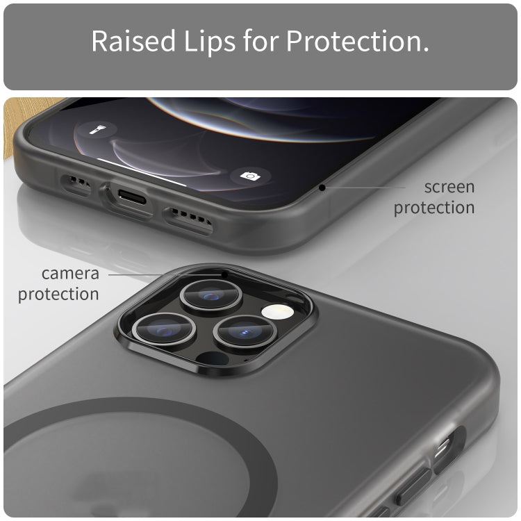 Custodia per telefono MagSafe in TPU satinato traslucido + PC a copertura totale, For iPhone 12 Pro Max, For iPhone 12 Pro