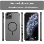 Custodia per telefono MagSafe in TPU satinato traslucido + PC a copertura totale, For iPhone 11 Pro Max, For iPhone 11