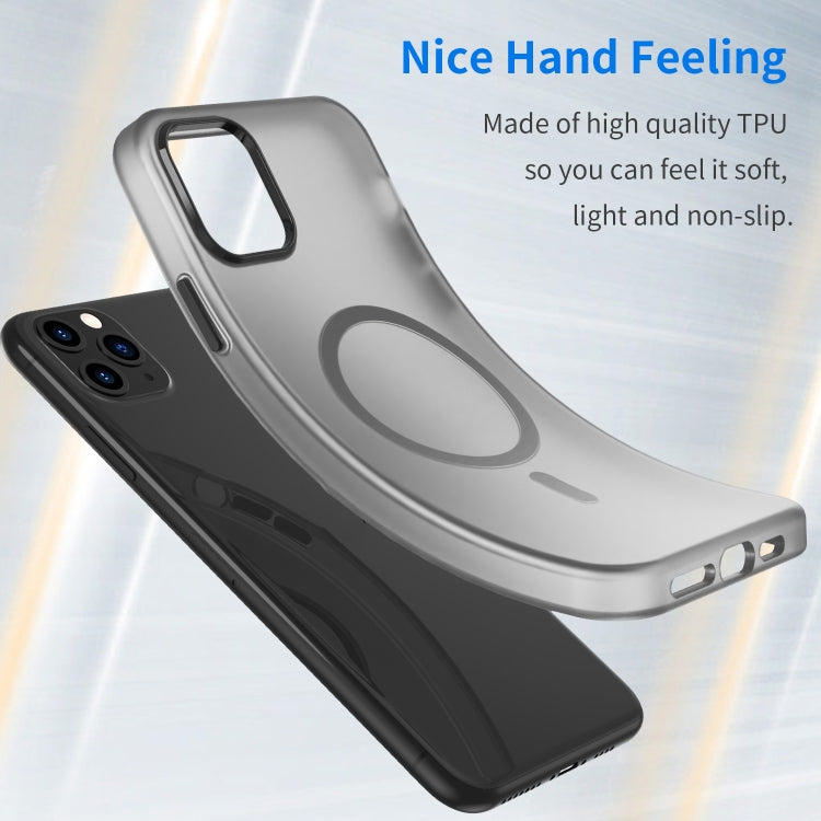 Custodia per telefono MagSafe in TPU satinato traslucido + PC a copertura totale, For iPhone 11 Pro Max, For iPhone 11