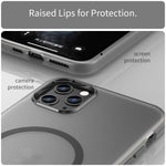 Custodia per telefono MagSafe in TPU satinato traslucido + PC a copertura totale, For iPhone 11 Pro Max, For iPhone 11