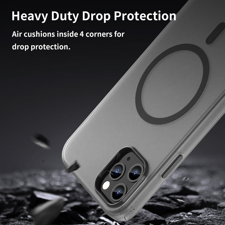 Custodia per telefono MagSafe in TPU satinato traslucido + PC a copertura totale, For iPhone 11 Pro Max, For iPhone 11