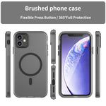 Custodia per telefono MagSafe in TPU satinato traslucido + PC a copertura totale, For iPhone 11 Pro Max, For iPhone 11