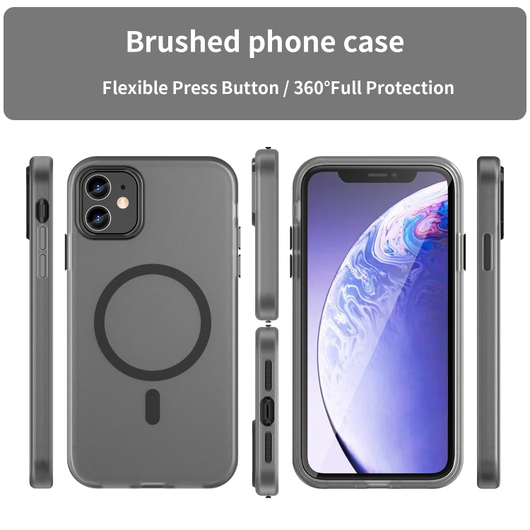 Custodia per telefono MagSafe in TPU satinato traslucido + PC a copertura totale, For iPhone 11 Pro Max, For iPhone 11