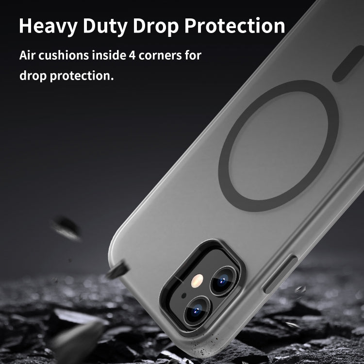 Custodia per telefono MagSafe in TPU satinato traslucido + PC a copertura totale, For iPhone 11 Pro Max, For iPhone 11