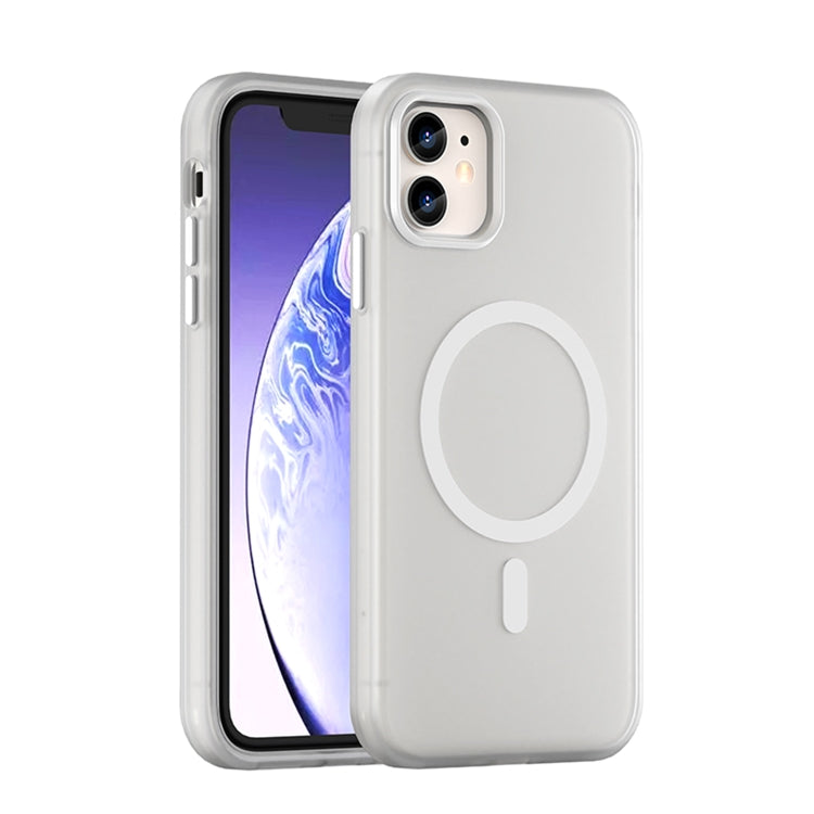 Custodia per telefono MagSafe in TPU satinato traslucido + PC a copertura totale, For iPhone 11 Pro Max, For iPhone 11
