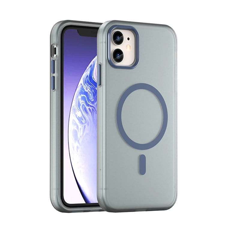 Custodia per telefono MagSafe in TPU satinato traslucido + PC a copertura totale, For iPhone 11 Pro Max, For iPhone 11