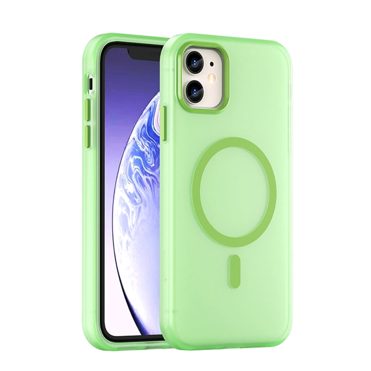 Custodia per telefono MagSafe in TPU satinato traslucido + PC a copertura totale, For iPhone 11 Pro Max, For iPhone 11