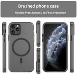 Custodia per telefono MagSafe in TPU satinato traslucido + PC a copertura totale, For iPhone 11 Pro