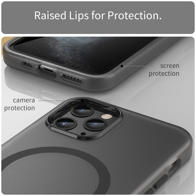 Custodia per telefono MagSafe in TPU satinato traslucido + PC a copertura totale, For iPhone 11 Pro