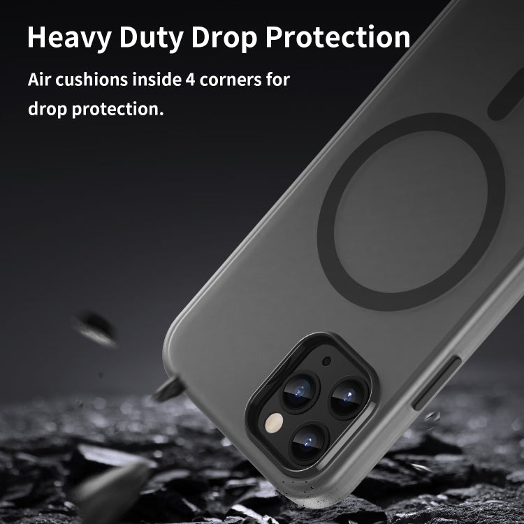 Custodia per telefono MagSafe in TPU satinato traslucido + PC a copertura totale, For iPhone 11 Pro